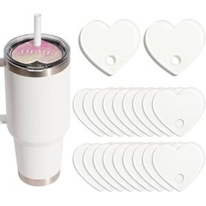 White Tumbler 35oz 42oz CompatibleCup With Straw Heart Blank Sublimation